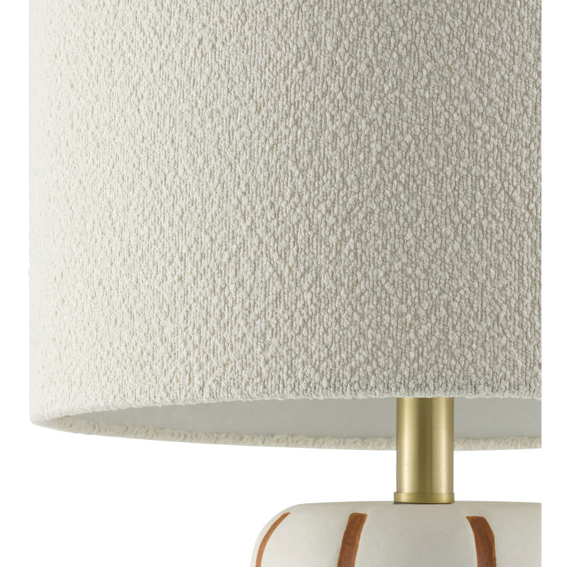 Lampe de table Poelm, Crème/orange, H 20,75 po x l 13 po x P 13 po