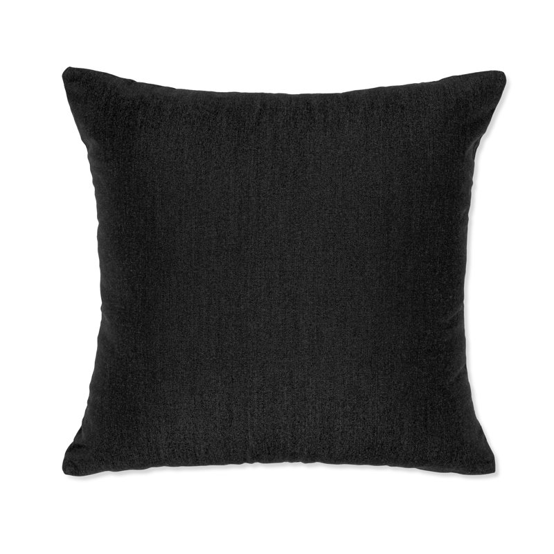  Coussin décoratif intérieur / extérieur réversible, Noir, 18 po x 18 po