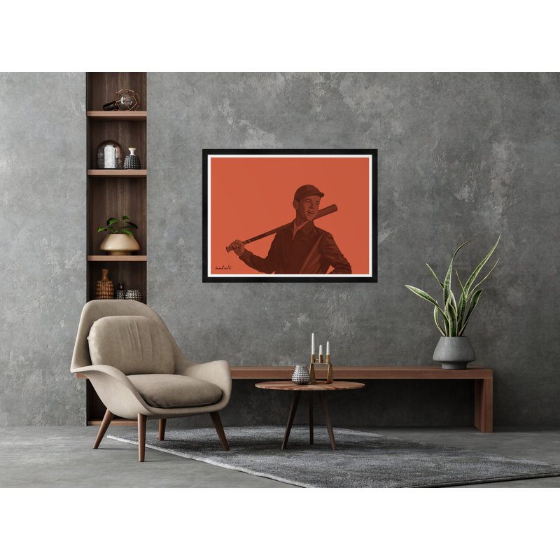 Baseball Player In Orange Print