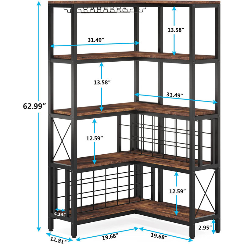 42 Bottle Wine Bottle & Glass Rack, Brown