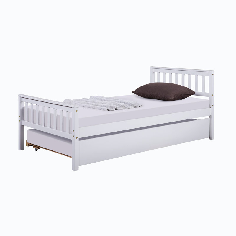 Gotar Solid Wood Bed Frame with Headboard, White