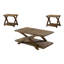 Ensemble de tables transitionnelles 3 pièces Tables de salon 1 table basse et 2 tables de bout Plateau de table en chêne clair antique