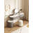 Jahnea Vanity-Elegant Set: Saddle Leather-Finished Top Vanity Table & Stool, Stainless Steel Support, Reversible Installation, and Dimmable LED Mirror-949619663