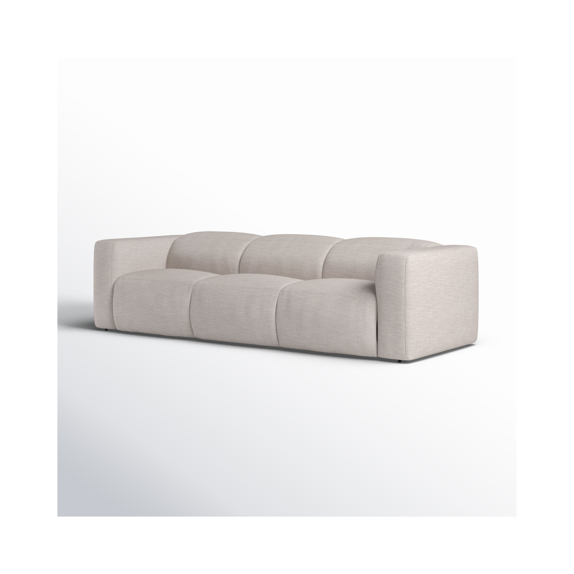 Amed 124" Genuine Leather Power Reclining Sofa, Gray Polyester Blend