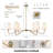 47”w Classic Chandelier With White Linen Shades-1168848332