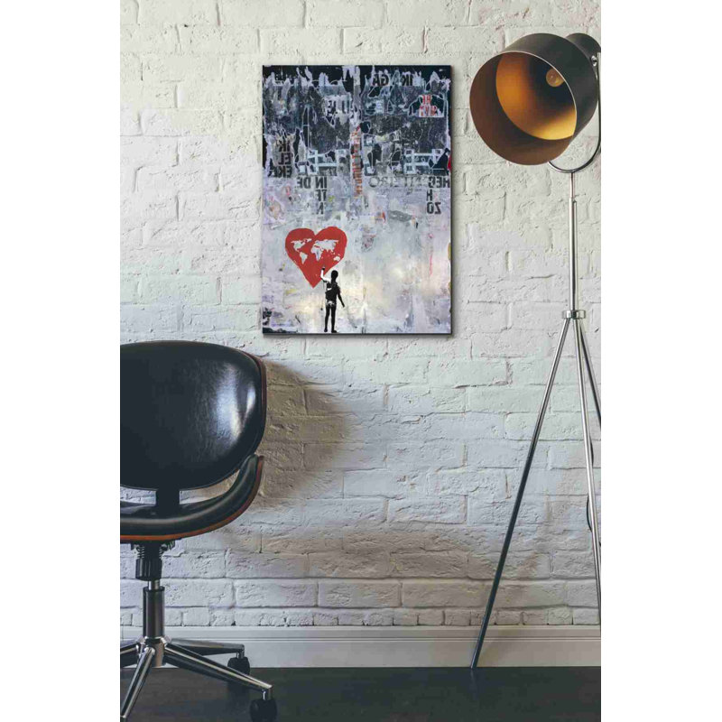 «Wild World» par DB Waterman, art mural sur toile, H 26 po x l 18 po x P 0,75 po
