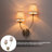 2-Light & 1-Light Seale Set, Rustic Farmhouse Wall Light With Linen Fabric Shades, Antique Brass Iron Scroll Arm, E12 Base UL/ETL Listed For Bedroom Living Room Hallway