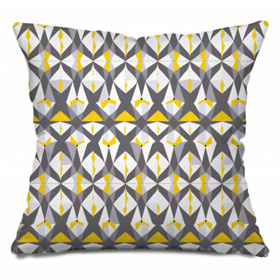  Coussin décoratif réversible en mélange de coton géométrique