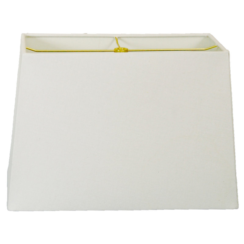 Abat-jour rectangulaire en soie / shantung (araignée), Blanc lin, H 9,5 po x l 12 po x P 8 po