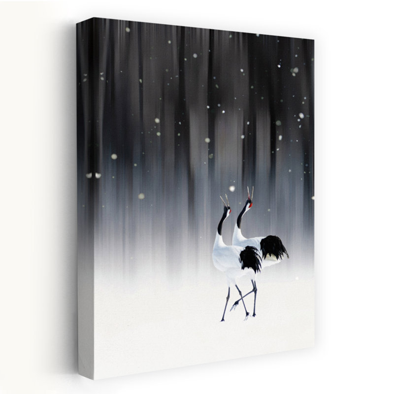 Dashiell Contemporary Art Abstract Contemporary Bird Winter Landscape Wall Art - Wrapped Canvas Print