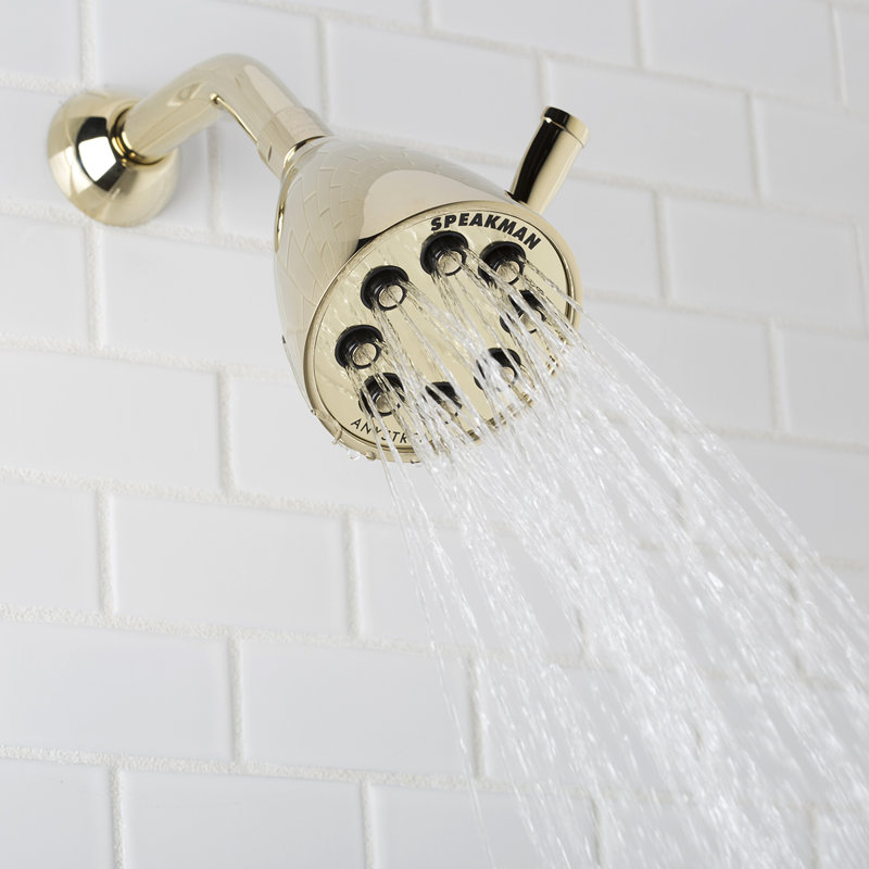 Icon Anystream Multi Function Adjustable Shower Head, Polished Brass