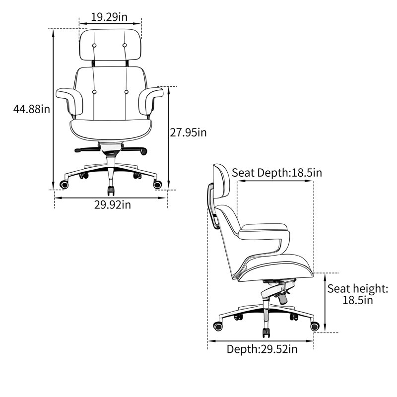 Chaise de bureau moderne en similicuir réglable, Blanc