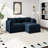 Modern Chenille Loveseat Sofa Couch With Ottoman-506217871-506217865