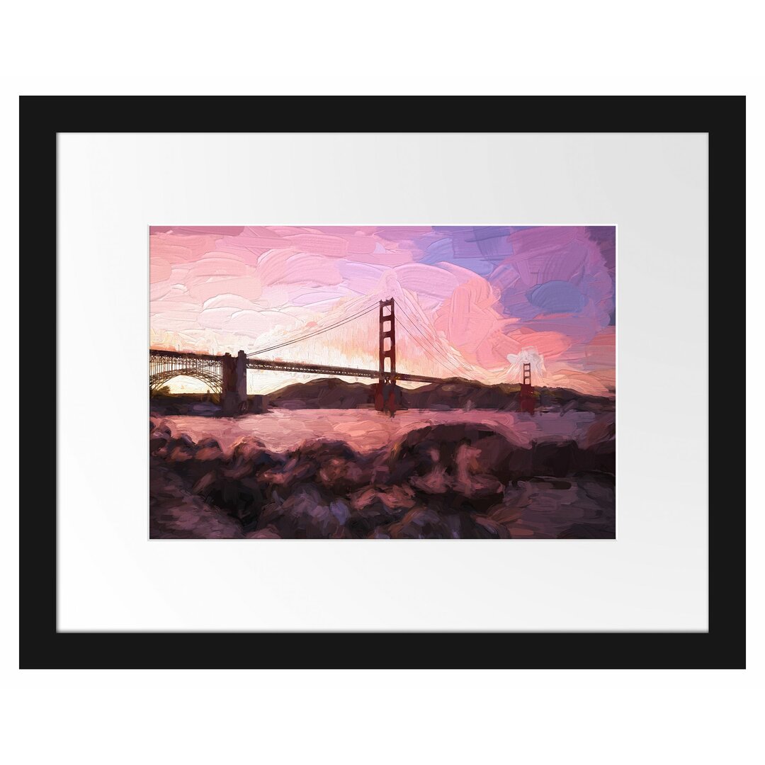 Gerahmtes Papierbild Golden Gate Bridge