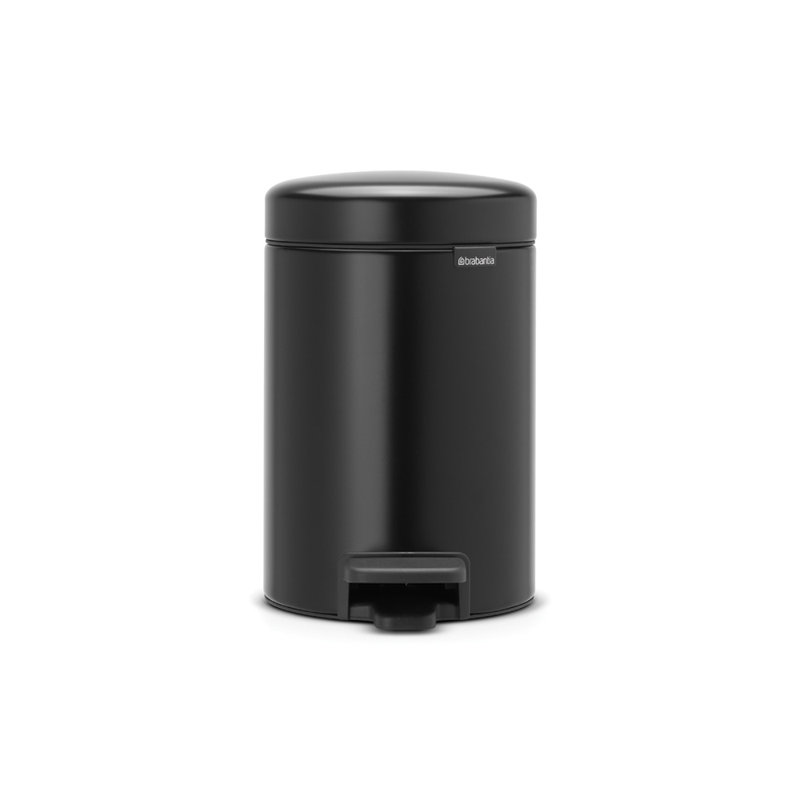 Poubelle à pédale de 5,3 gallons (20 litres) sur pied Newica, Noir mat