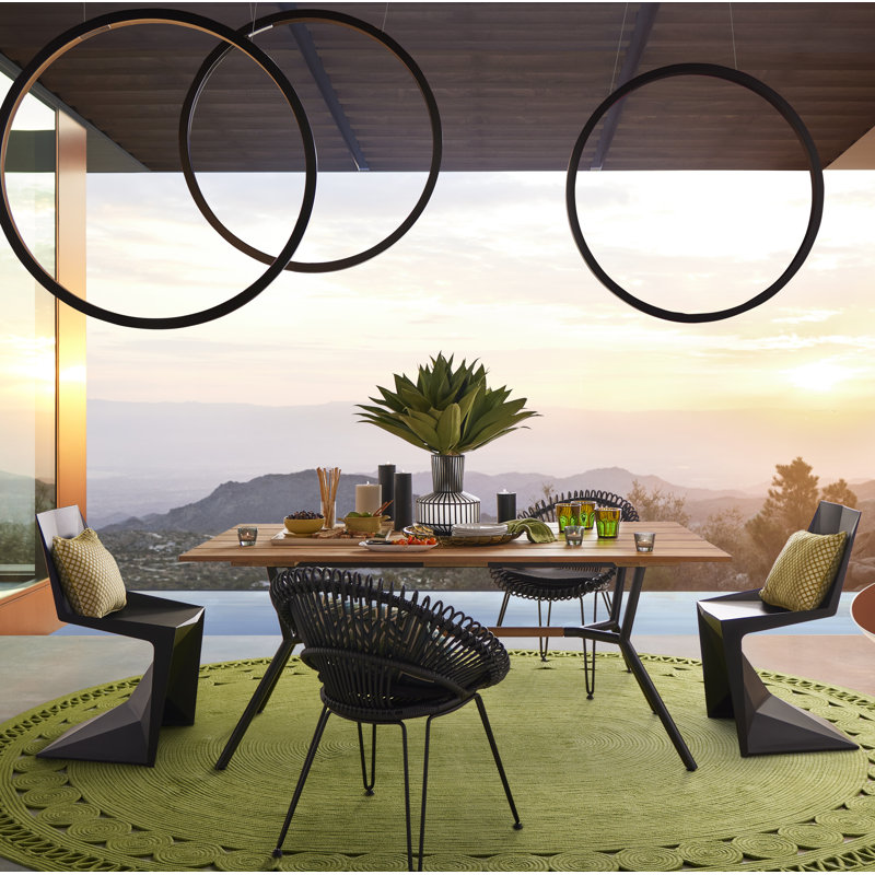 Voxel Stacking Patio Dining Chair, Black