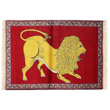 Animal Pictorial lion Hand Knotted Rug 3'4"X 5'