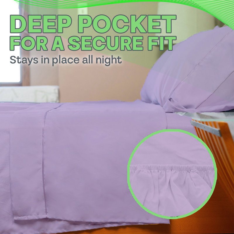 Ultra Soft Bamboo Sheet Set - 4 Pc Set - Wrinkle Resistant - Cooling Sheets with Deep Pockets, Periwinkle
