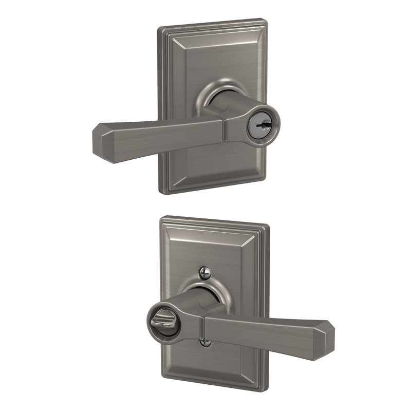 Complete Entry Lever Set with Deadbolt, Satin Nickel