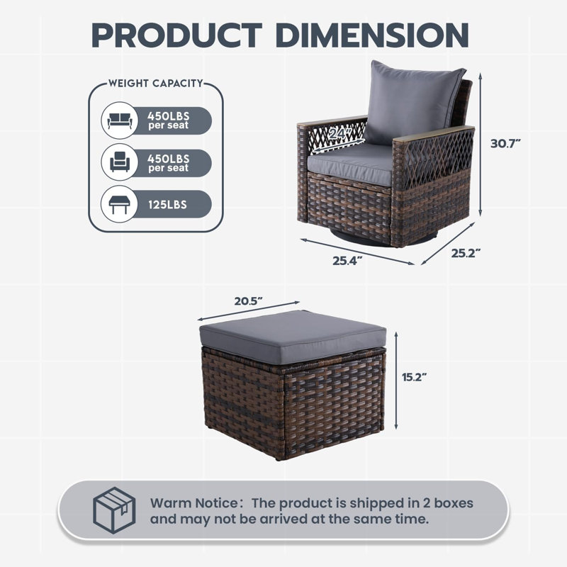 Ensemble de mobilier de patio 5 pièces