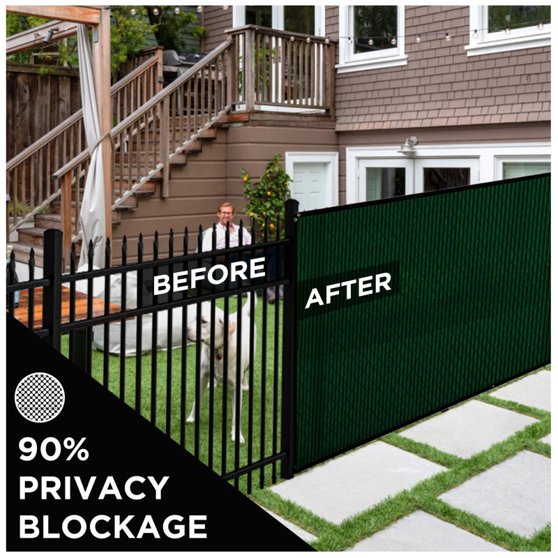 Green HDPE Privacy Fence Screen Netting with Reinforced Grommets