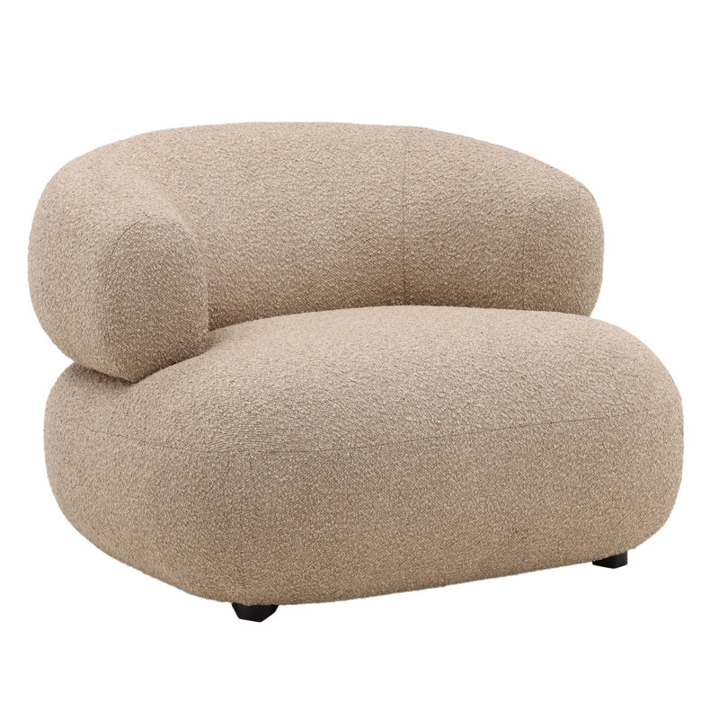 Chaise d'appoint rembourrée Monty, brun clair