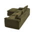 Canapé modulaire en L avec repose-pieds mobile Everly