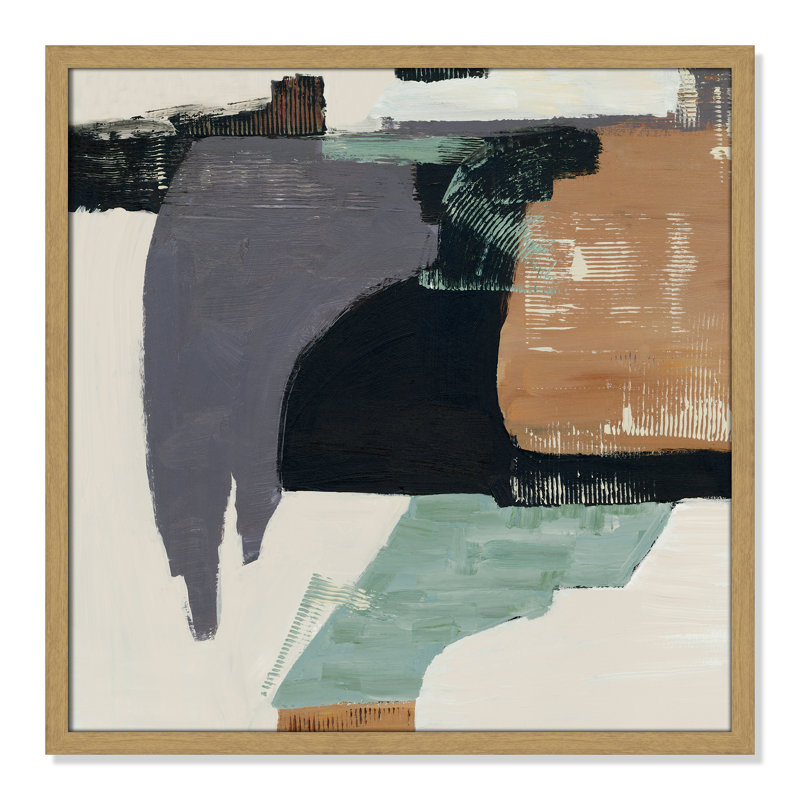 «Bold Divisions I Print» par Jacob Q, L 23,5 po x H 23,5 po, Impression encadrée, Grain de bois naturel