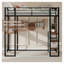 Lit mezzanine simple avec bureau en L, lit superposé à structure en fer robuste pour enfants et adolescents, poste de travail en métal noir avec échelles doubles et tablettes de rangement-125986083