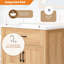 Meuble-lavabo de 30 po avec lavabo en résine, meuble-lavabo à cadre en bois massif avec tablette réglable, organisateurs de porte d'armoire, grain de bois naturel