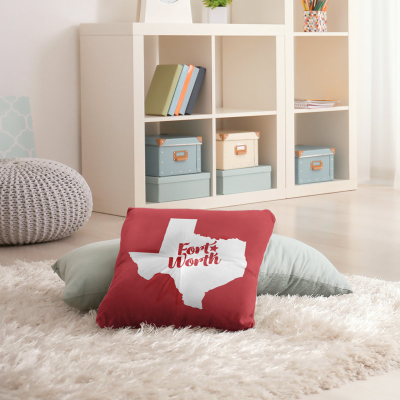 Coussin de sol touffeté nevada, 26 po x 26 po, Rouge, Fort Worth