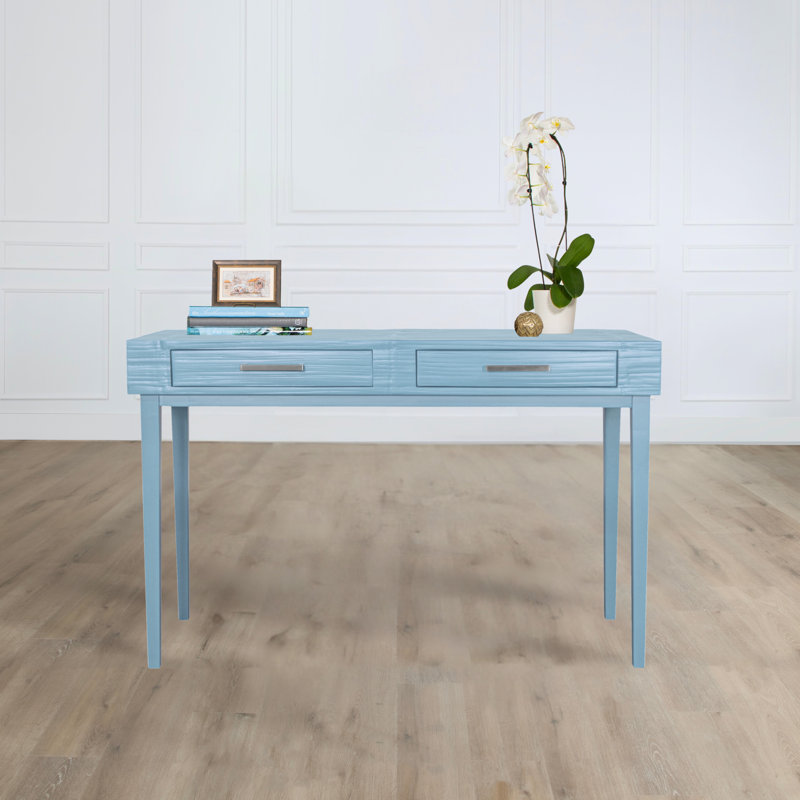Bureau en bois massif Andros, Bleu piscine