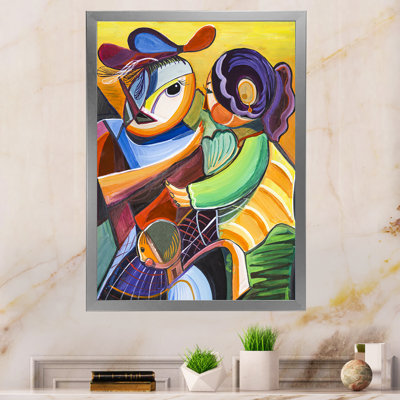 Abstrait deux femmes rencontrant - peinture