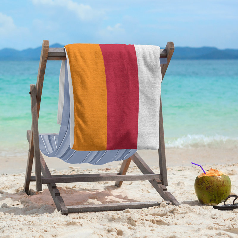 Beach Towel, Yellow/Gray/Red