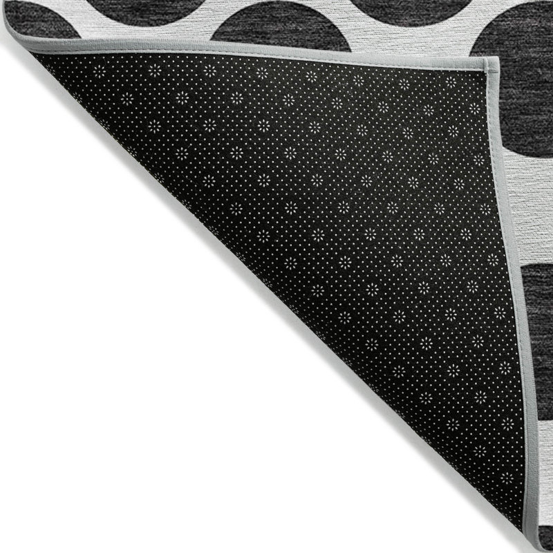 Tapis intérieur lavable à pois noir 5 pi x 8 pi