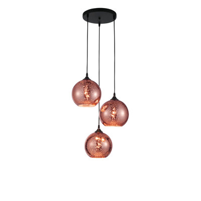 Blaze 3 - Light Copper/Black Cluster Pendant