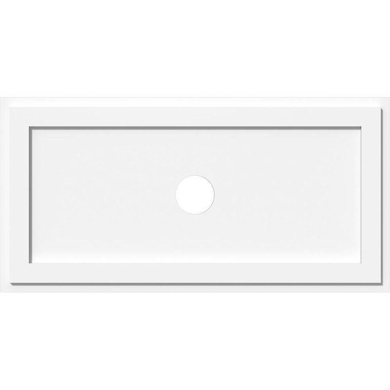 40"W x 20"H x 4"ID x 14"C x 1"P Rectangle Architectural Grade PVC Contemporary Ceiling Medallion, 20" H x 40" W x 1" D