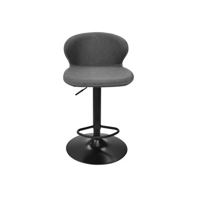 ROSSO GASLIFT 360° SWIVEL BARSTOOL - VINTAGE FAUX LEATHER - BLACK SAND POWDER COATED BASE (SINGLE)