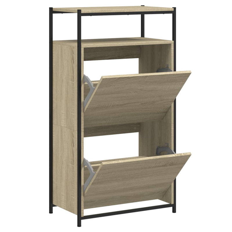 6 Pair Shoe Storage Cabinet, Sonoma Oak