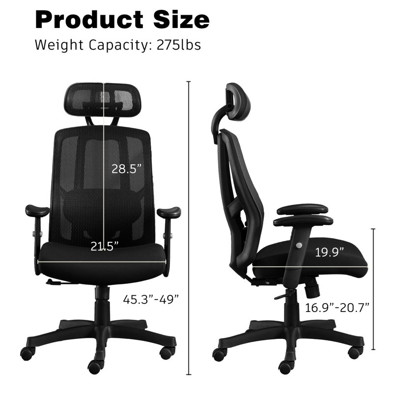 Snugway Executive Office Desk Chair with Adjustable Headrest ...