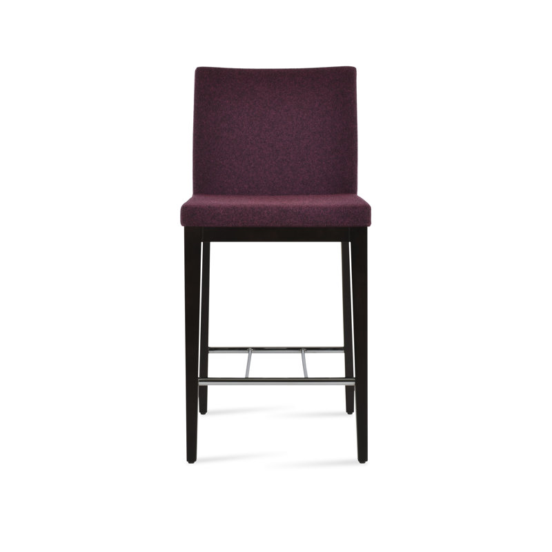 Tabouret de bar Aria, Laine marron foncé, Wengé