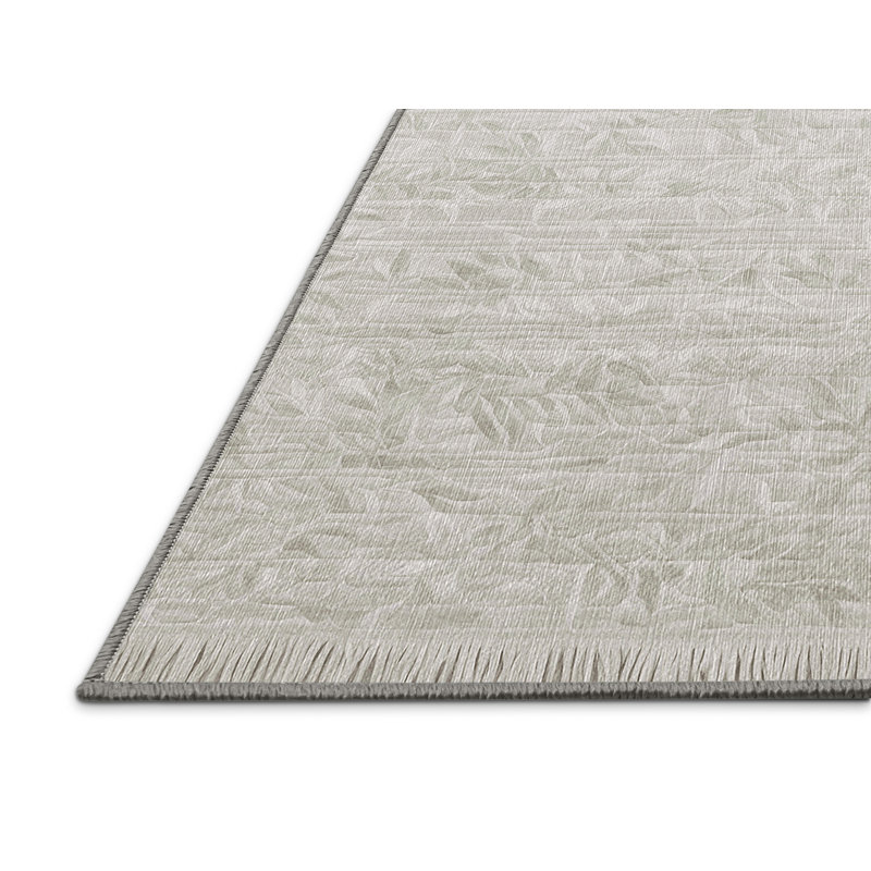 Machine Washable Gray Area Rug, Rectangle 6' x 9'