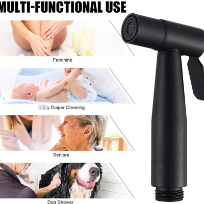 Matte Black Handheld Toilet Bidet, 304 Stainless Steel, Rust , Ideal For Family Members And Elderly Adults Bidet Black, Steel Build, Stain Bathroom Cleaning Hygiene