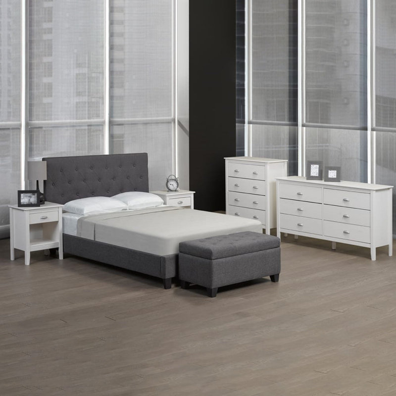 Lit Diamond - Blanc, Gris anthracite