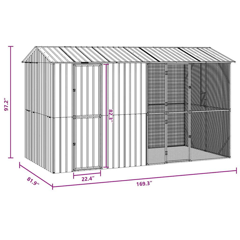 247cm Steel Floor Bird Cage