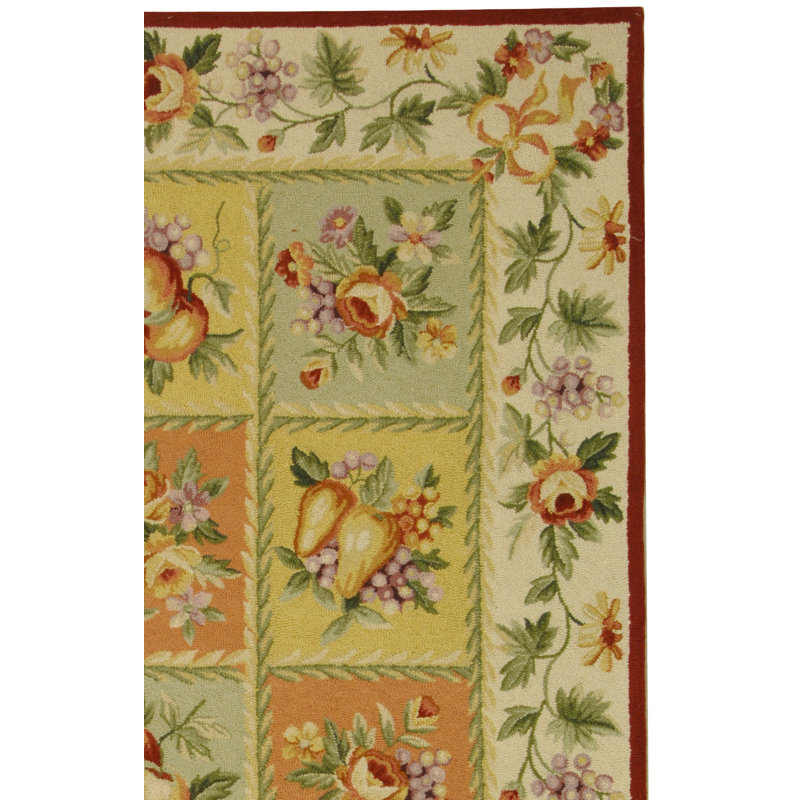 Tapis en laine crocheté à la main Kinchen, 2 pi 6 po x 4 pi