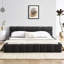 Lit plateforme sans sommier grand format en chenille avec structure de revêtement moderne, tête de lit et support solide, sommier, chambre à coucher-947952462