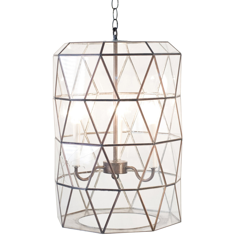 Moderna 3 - Light Chandelier, Clear Glass