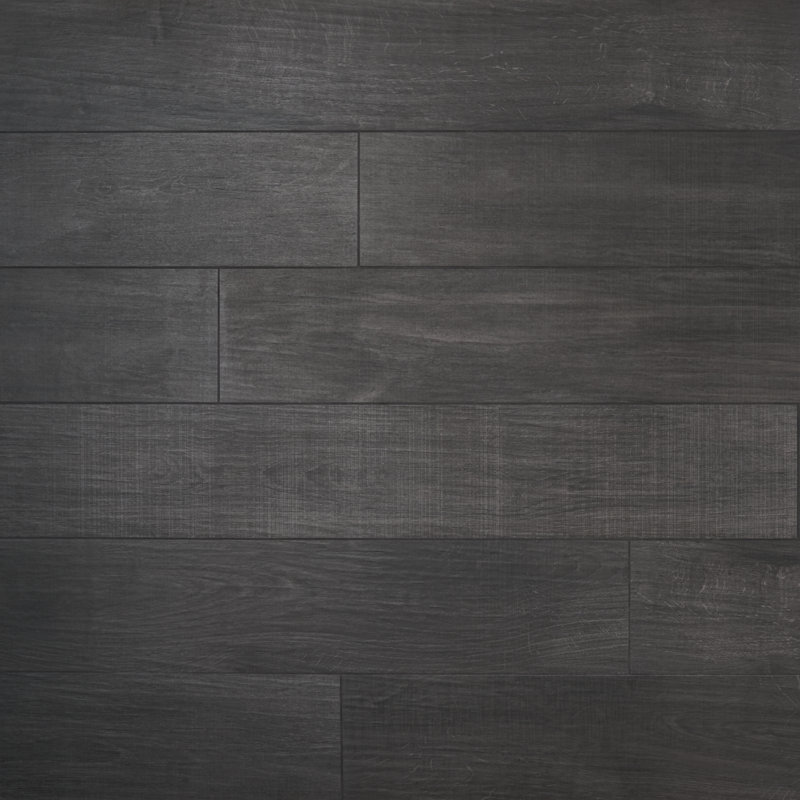Auburn 8" x 48" Matte Porcelain Wood Look Floor and Wall Tile (12.78 Sq. Ft./ Case), Black
