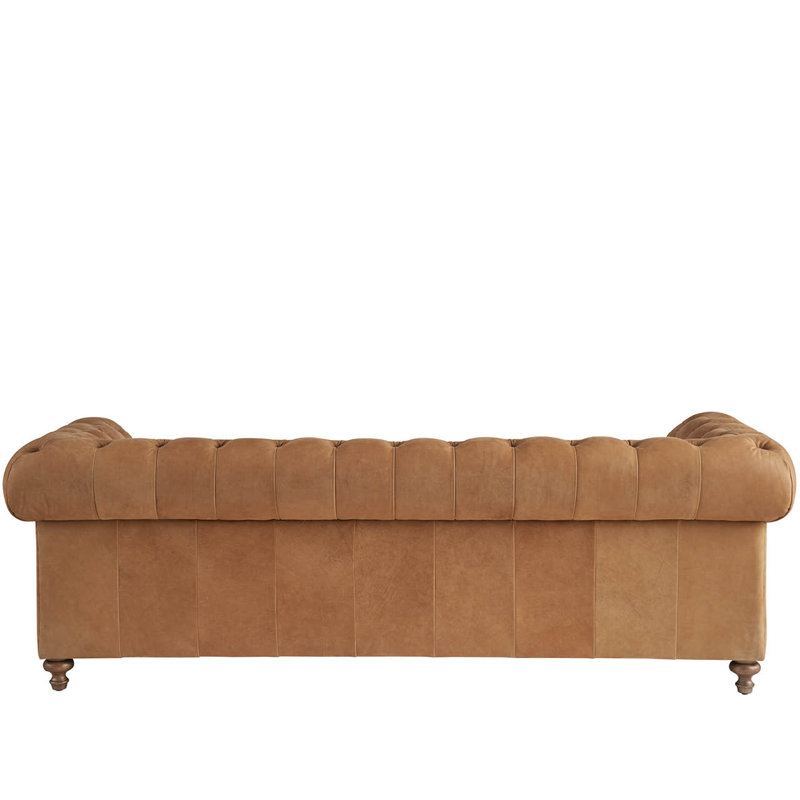 Griffith Park Leather Sofa, Tan Genuine Leather